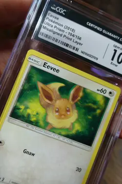 Eevee 104/156 CGC 10 Misaligned Print Layer Error Ultra Prism Pokemon Card - Image 4