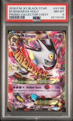 Pokemon TCG M Gengar EX XY166 Holo Black Star Promo Card PSA 8 (low pop 376) - Image 1