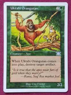 Magic The Gathering 6TH EDITION UKTABI ORANGUTAN green card MTG - Image 1