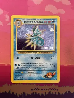 Pokemon Card Misty's Seadra Prerelease Holo 9/132 Near Mint warped - Image 1