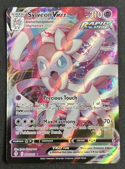 Sylveon VMAX 075/203 Evolving Skies Ultra Rare Holo Pokemon TCG Card NM - Image 1