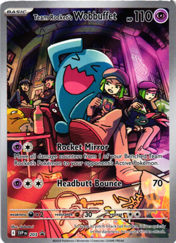 Pokemon TCG Team Rocket's Wobbuffet 203 Sv:Promo Cards Holo Full Art NM - Image 1