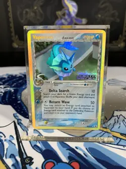 Pokemon Card Ex Delta Species Vaporeon 18/113 2005 Reverse Stamped Holo - Image 1