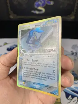 Pokemon Card Ex Delta Species Vaporeon 18/113 2005 Reverse Stamped Holo - Image 4