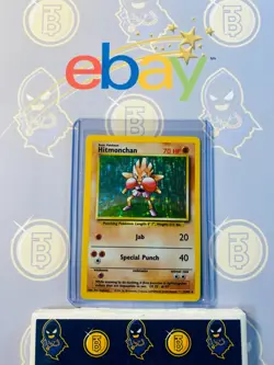 Hitmonchan 7/102 MP Played Base Set 1999 Pokemon Card Holo Rare Holofoil - Image 1
