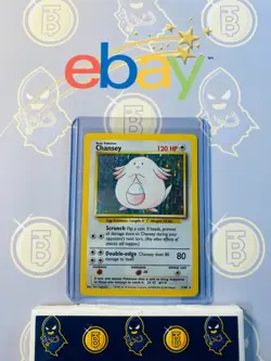 Chansey 3/102 MP/LP Played Base Set 1999 Pokemon Card Holo Rare Holofoil - Image 1