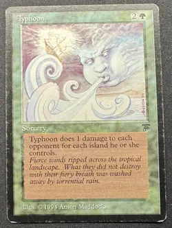 Rare Typhoon MTG Card Great Condition Lightly Played LP Legend Magic - Image 1