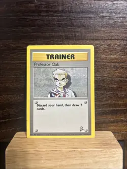 Pokemon TCG Trainer Professor Oak 116/130 2000 Base Set 2 Regular Uncommon Card - Image 1