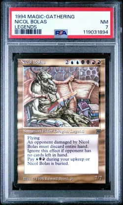 Magic the Gathering MtG Legends Rare Nicol Bolas [PSA NM 7] - Image 1