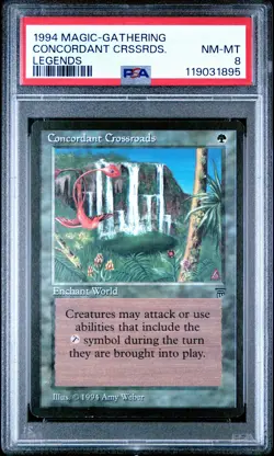 Magic the Gathering MtG Legends Rare Concordant Crossroads [PSA NM-MT 8] - Image 1