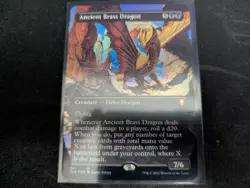 MTG Magic the Gathering FOIL Ancient Brass Dragon Borderless CLB! - Image 1