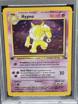 1999 PSA 8 Pokemon Fossil HYPNO - Holo 1st Edition Card #8 Near Mint - Mint - Image 2