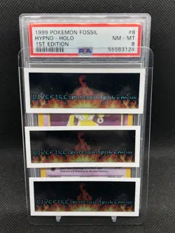 1999 PSA 8 Pokemon Fossil HYPNO - Holo 1st Edition Card #8 Near Mint - Mint - Image 3