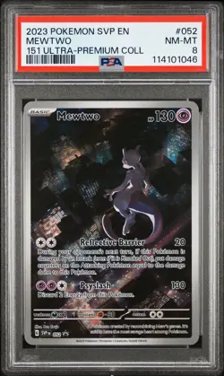 2023 Pokemon SVP EN-SV Black Star Promo Mewtwo #052 151 Ultra-Premium Coll PSA 8 - Image 1