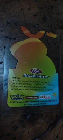 Makuhita 054 Pokemon Lamincards Edibas - ESP - GOOD - Image 2