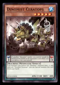 Yugioh Dinomist Ceratops #BOSH-EN028 Breakers of Shadow LP - Image 1