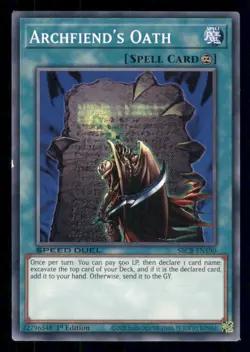 Yugioh Archfiend's Oath #SBCB-EN190 Speed Duel: Battle City Box LP - Image 1