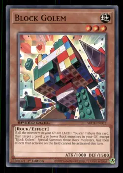 Yugioh Block Golem #SBCB-EN032 Speed Duel: Battle City Box LP - Image 1