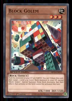 Yugioh Block Golem #SBCB-EN032 Speed Duel: Battle City Box LP - Image 1