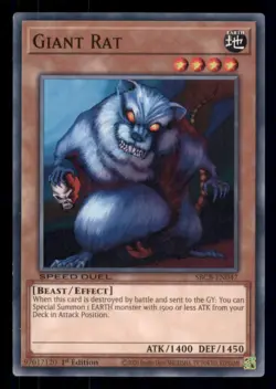 Yugioh Giant Rat #SBCB-EN047 Speed Duel: Battle City Box LP - Image 1