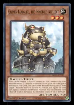 Yugioh Gizmek Taniguku, the Immobile Intellect #MP22-EN132 2022 LP - Image 1
