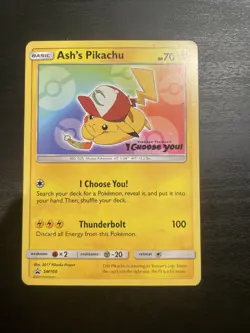 Ash's Pikachu TCG SM108 2017 Promo Card Pokemon 'I Choose You' Quantity - Image 1