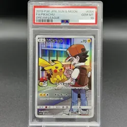 PSA10 Pokemon Card Japanese Pikachu CHR sm11b 054/049 2019 Full Art Dream League - Image 1