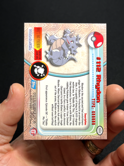 Topps Pokemon Series 2 Rainbow Foil #112 Rhydon LP - Image 4