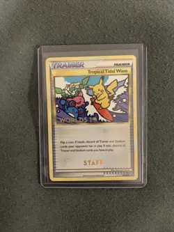 ENGLISH✨Worlds 10 Tropical Tidal Wave Staff ✨Black Star Pokemon Promo HGSS18 - Image 1