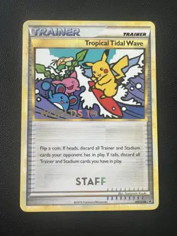 ENGLISH✨Worlds 10 Tropical Tidal Wave Staff ✨Black Star Pokemon Promo HGSS18 - Image 3