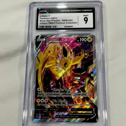Jolteon V Black Star Promo SWSH183 Premium (Collection) Pokemon Card CGC 9 - Image 1