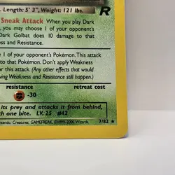 Pokemon TCG Dark Golbat 7/82 Team Rocket Holo Rare WOTC Near Mint - Image 5