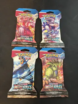 Pokemon TCG Battle Styles Sleeved Booster Pack Full Art Set (4 Packs) - Image 1