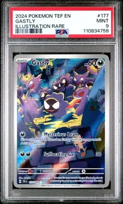 2023 POKEMON EN TEMPORAL FORCES ILLUSTRATION RARE #177 GASTLY PSA 9 - Image 1
