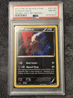2017 Pokemon XY Black Star Promo Darkrai Holo #XY194 PSA 8 NM-MT - Image 1