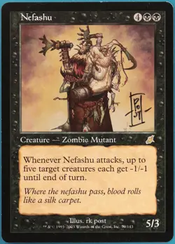 Nefashu Scourge NM Black Rare SIGNED MAGIC GATHERING CARD (ID# 295215) ABUGames - Image 1