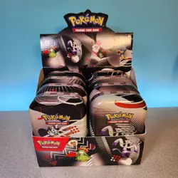 Unova Mini Tin Set of 8 Display Box EMPTY Pokemon Black Bolt 🖤 White Flare 🤍 - Image 1