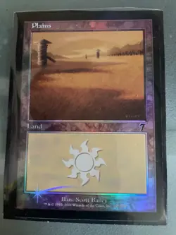 Plains (341) 7th Edition Foil barely used Magic the Gathering card - Image 1