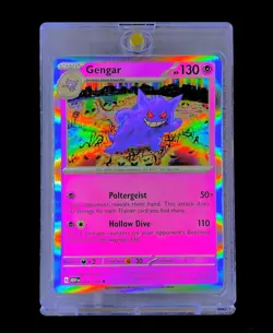 GENGAR RARE PURPLE REFRACTOR SILVER HOLO RAINBOW FOIL SP Pokemon Card - Image 1
