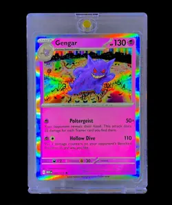 GENGAR RARE PURPLE REFRACTOR SILVER HOLO RAINBOW FOIL SP Pokemon Card - Image 3