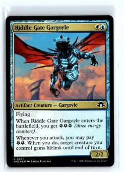 FOIL Riddle Gate Gargoyle Modern Horizons 3 - MTG Magic the Gathering Card - Image 1