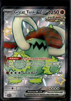 Great Tusk ex SVP072 SVP Black Star Promo Shiny Holo Pokemon Card - Image 1