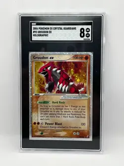 2006 Pokemon Groudon EX #93/100 EX Crystal Guardians Holo Ultra Rare SGC 8 - Image 1