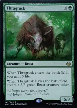 143/249 THRAGTUSK RARE MODERN MASTERS 2017 MTG CARD - Image 1