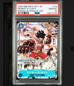 One Piece Card Monkey D. Luffy SEC Super Parallel OP11-118 PSA 10 Japanese - Image 1