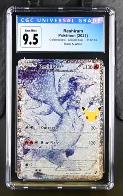 CGC 9.5 RESHIRAM 113 CELEBRATIONS CLASSIC COLLECTION BLACK & WHITE POKEMON - Image 1