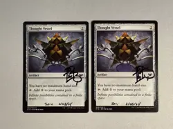 2 x Thought Vessel Non-Foil Commander 2015 MTG Cards Signed by rk post - Image 1