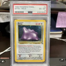 Pokemon TCG - Ditto 3/62 | WOTC Fossil Holo | PSA 8 NM-MT - Image 1