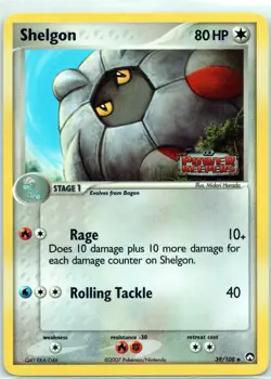 Pokemon TCG - 2007 EX Power Keepers - Reverse Holo Stamped Shelgon 39/108 - Image 1
