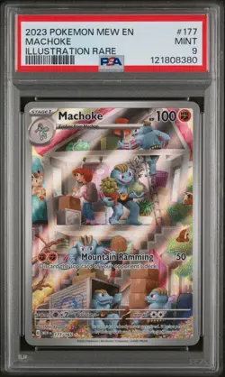 2023 POKEMON MEW EN-151 ILLUSTRATION RARE #177 MACHOKE PSA 9 - Image 1